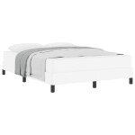vidaXL Pat cu saltea Alb pur 140 x 190 cm Piele artificială vidaXL Pat cu saltea Alb pur 140 x 190 cm Piele artificială