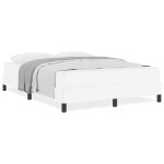 vidaXL Pat cu saltea Alb pur 140 x 190 cm Piele artificială vidaXL Pat cu saltea Alb pur 140 x 190 cm Piele artificială