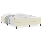 vidaXL Cadru de pat cu saltea Crem 140 x 190 cm țesătură