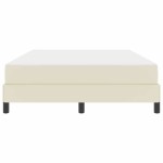 vidaXL Cadru de pat cu saltea Crem 140 x 190 cm țesătură