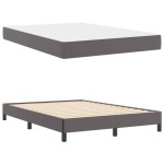 vidaXL Pat cu saltea Gri 140 x 200 cm Piele artificială
