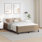 vidaXL Pat cu saltea Cappuccino 140 x 200 cm Piele artificială vidaXL Pat cu saltea Cappuccino 140 x 200 cm Piele artificială