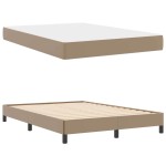 vidaXL Pat cu saltea Cappuccino 140 x 200 cm Piele artificială vidaXL Pat cu saltea Cappuccino 140 x 200 cm Piele artificială