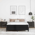vidaXL Pat cu saltea Negru 160 x 200 cm Piele artificială vidaXL Pat cu saltea Negru 160 x 200 cm Piele artificială