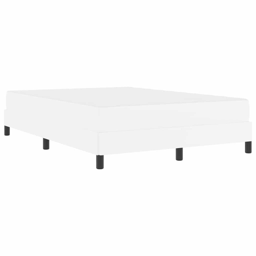 vidaXL Pat cu saltea Alb pur 160 x 200 cm Piele artificială