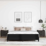 vidaXL Pat cu saltea Negru 180 x 200 cm Piele artificială