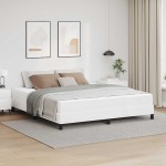 vidaXL Pat cu saltea Alb pur 180 x 200 cm Piele artificială vidaXL Pat cu saltea Alb pur 180 x 200 cm Piele artificială