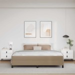 vidaXL Pat cu saltea Cappuccino 180 x 200 cm Piele artificială vidaXL Pat cu saltea Cappuccino 180 x 200 cm Piele artificială