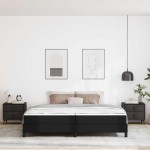 vidaXL Pat cu saltea Negru 200 x 200 cm Piele artificială