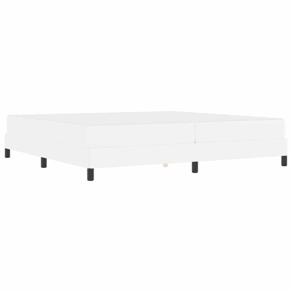 vidaXL Pat cu saltea Alb pur 200 x 200 cm Piele artificială