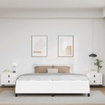 vidaXL Pat cu saltea Alb pur 200 x 200 cm Piele artificială