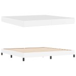vidaXL Pat cu saltea Alb pur 200 x 200 cm Piele artificială