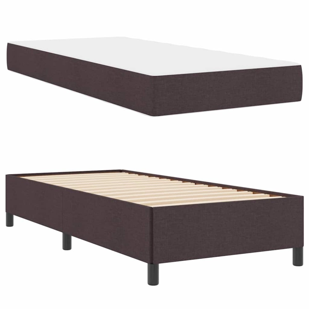 vidaXL Pat cu arcuri Maro 80 x 200 cm Țesătură, Lemn Ingineresc