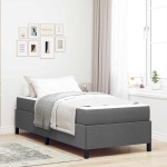 vidaXL Pat cu arcuri Gri închis și Negru 90 x 190 cm vidaXL Pat cu arcuri Gri închis și Negru 90 x 190 cm