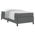 vidaXL Pat cu arcuri Gri închis și Negru 90 x 190 cm vidaXL Pat cu arcuri Gri închis și Negru 90 x 190 cm