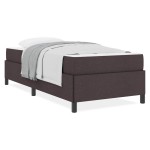 vidaXL Pat cu arcuri Maro 90 x 200 cm Țesătură, Lemn Ingineresc vidaXL Pat cu arcuri Maro 90 x 200 cm Țesătură, Lemn Ingineresc