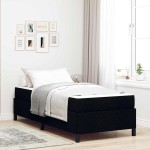 vidaXL Pat cu arcuri Negru și negru 100 x 200 cm vidaXL Pat cu arcuri Negru și negru 100 x 200 cm