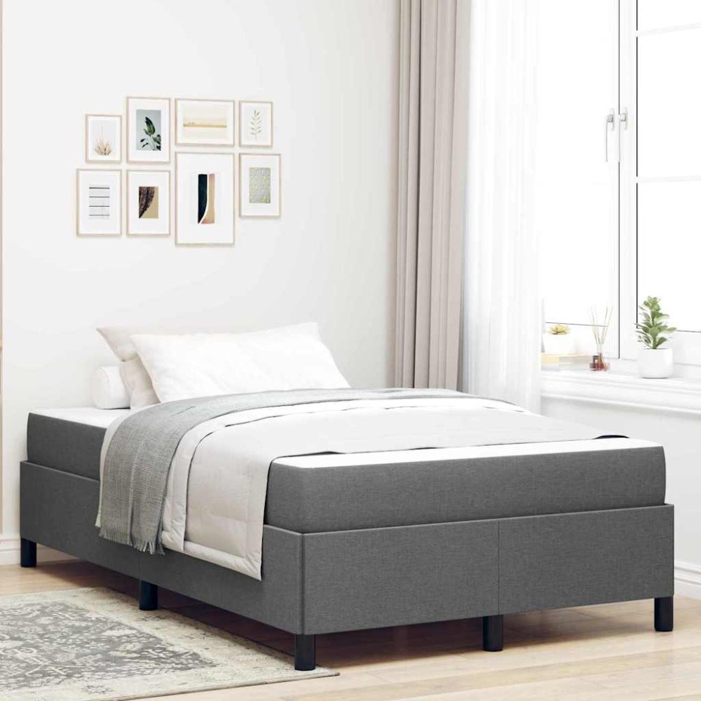 vidaXL Pat cu arcuri Gri închis și Negru 120 x 200 cm