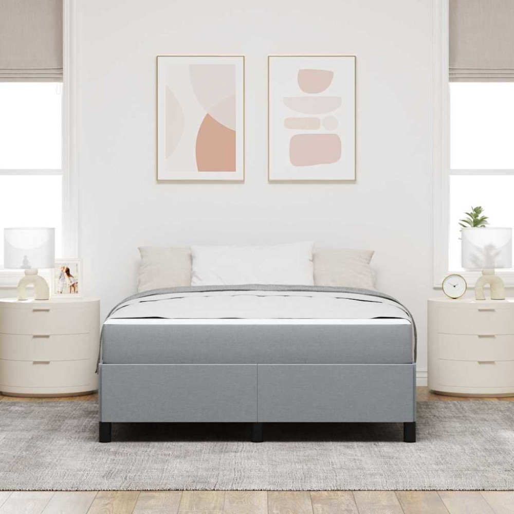 vidaXL Pat cu arcuri Gri deschis și Negru 140 x 200 cm