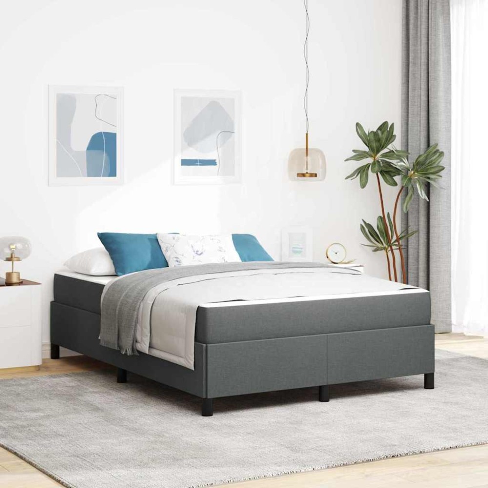 vidaXL Pat cu arcuri Gri închis și Negru 160 x 200 cm