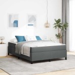 vidaXL Pat cu arcuri Gri închis și Negru 160 x 200 cm vidaXL Pat cu arcuri Gri închis și Negru 160 x 200 cm