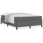 vidaXL Pat cu arcuri Gri închis și Negru 160 x 200 cm vidaXL Pat cu arcuri Gri închis și Negru 160 x 200 cm