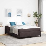 vidaXL Pat cu arcuri Maro 160 x 200 cm Țesătură și Lemn prelucrat vidaXL Pat cu arcuri Maro 160 x 200 cm Țesătură și Lemn prelucrat