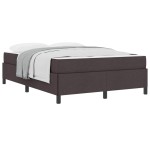 vidaXL Pat cu arcuri Maro 160 x 200 cm Țesătură și Lemn prelucrat vidaXL Pat cu arcuri Maro 160 x 200 cm Țesătură și Lemn prelucrat
