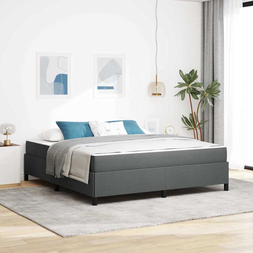 vidaXL Pat cu arcuri Gri închis și Negru 180 x 200 cm