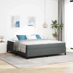 vidaXL Pat cu arcuri Gri închis și Negru 180 x 200 cm vidaXL Pat cu arcuri Gri închis și Negru 180 x 200 cm