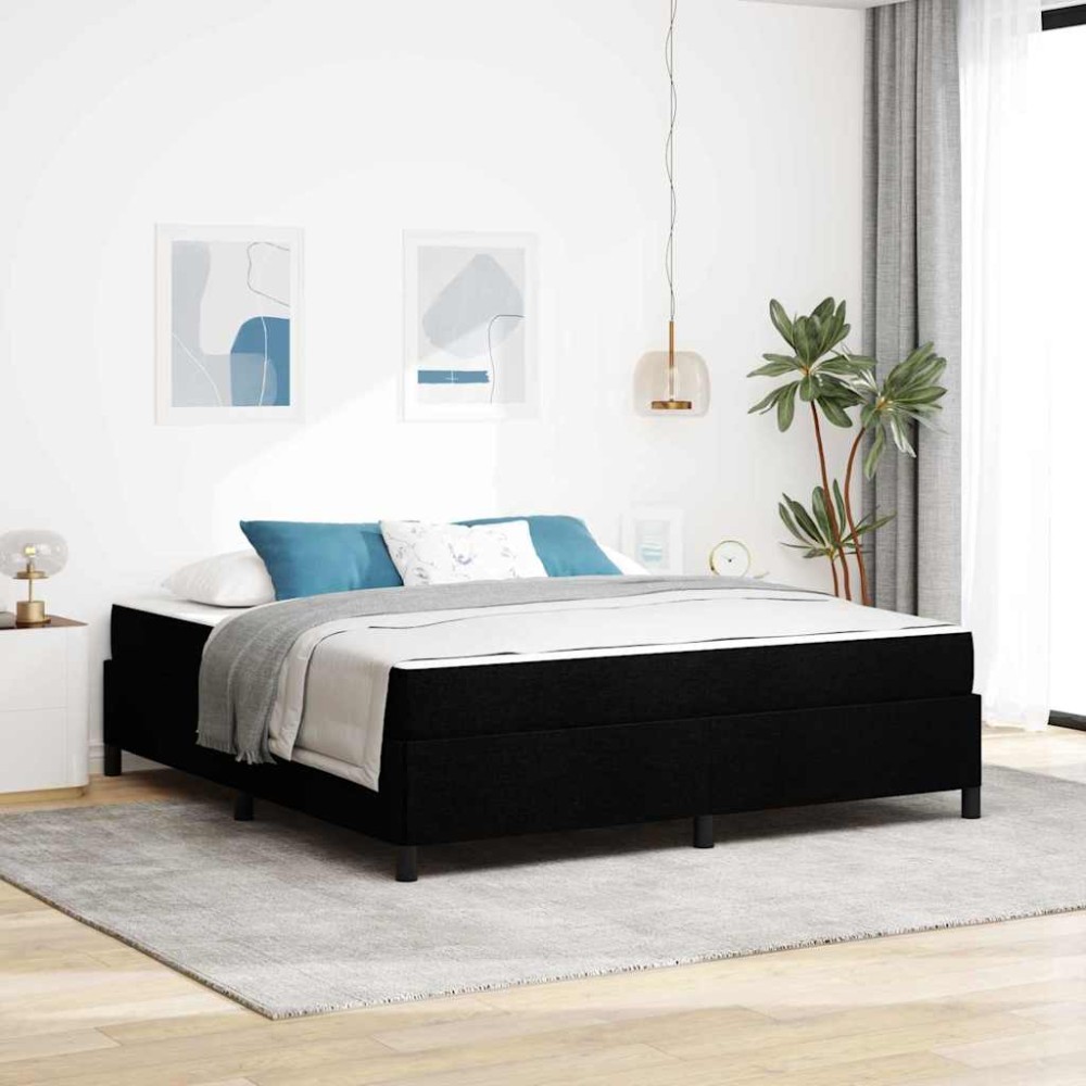 vidaXL Pat cu arcuri Negru și negru 180 x 200 cm