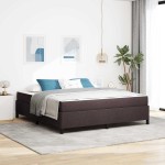 vidaXL Pat cu arcuri Maro 180 x 200 cm Țesătură și Lemn prelucrat vidaXL Pat cu arcuri Maro 180 x 200 cm Țesătură și Lemn prelucrat