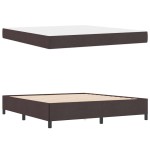 vidaXL Pat cu arcuri Maro 180 x 200 cm Țesătură și Lemn prelucrat vidaXL Pat cu arcuri Maro 180 x 200 cm Țesătură și Lemn prelucrat