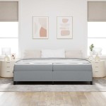 vidaXL Pat cu arcuri Gri deschis și Negru 200 x 200 cm vidaXL Pat cu arcuri Gri deschis și Negru 200 x 200 cm