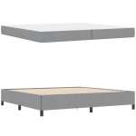 vidaXL Pat cu arcuri Gri deschis și Negru 200 x 200 cm vidaXL Pat cu arcuri Gri deschis și Negru 200 x 200 cm