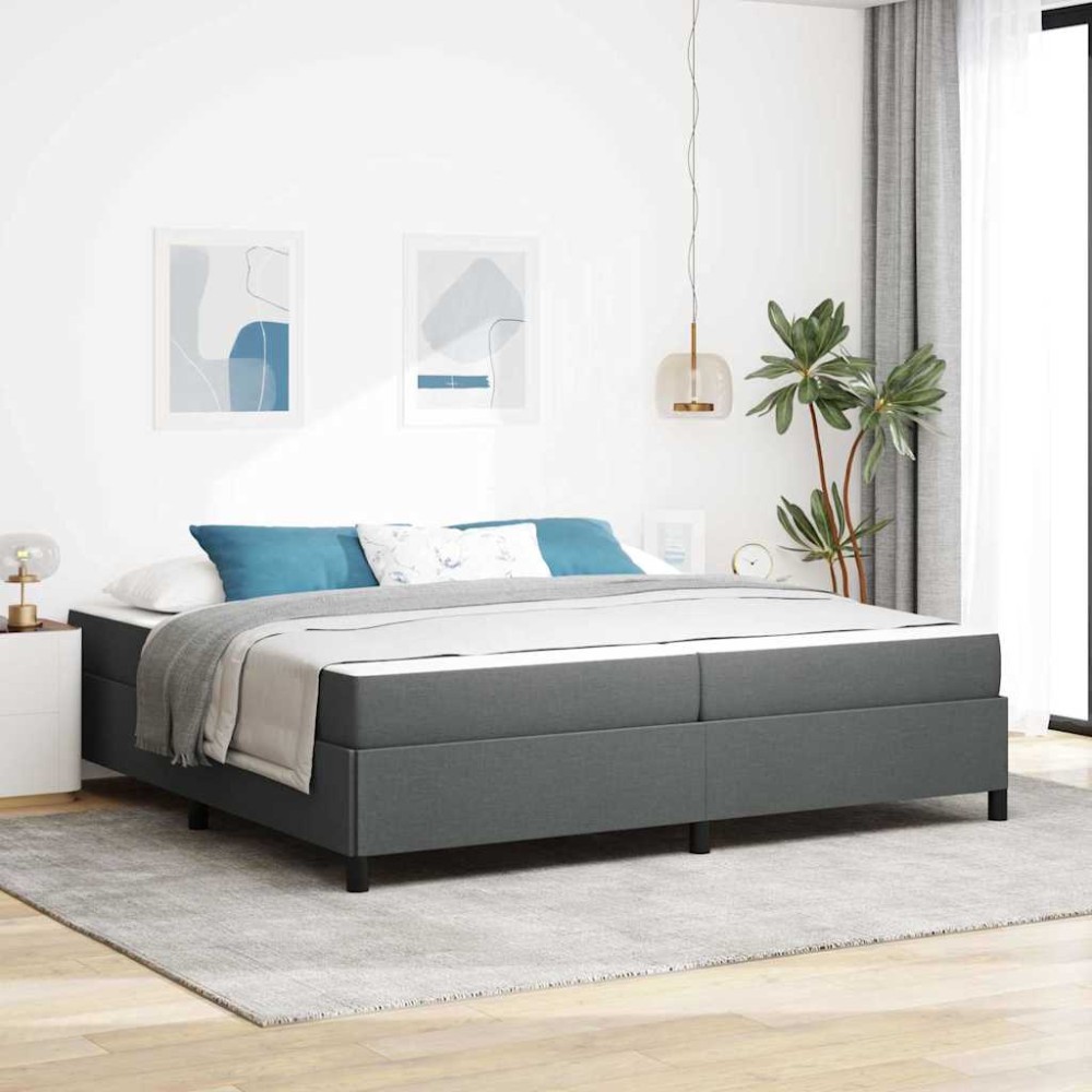 vidaXL Pat cu arcuri Gri închis și Negru 200 x 200 cm