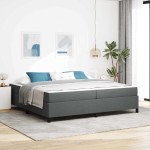 vidaXL Pat cu arcuri Gri închis și Negru 200 x 200 cm vidaXL Pat cu arcuri Gri închis și Negru 200 x 200 cm