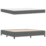 vidaXL Pat cu arcuri Gri închis și Negru 200 x 200 cm vidaXL Pat cu arcuri Gri închis și Negru 200 x 200 cm