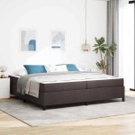 vidaXL Pat cu arcuri Maro 200 x 200 cm Țesătură, Lemn Ingineresc vidaXL Pat cu arcuri Maro 200 x 200 cm Țesătură, Lemn Ingineresc