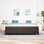 vidaXL Pat cu arcuri Maro 200 x 200 cm Țesătură, Lemn Ingineresc vidaXL Pat cu arcuri Maro 200 x 200 cm Țesătură, Lemn Ingineresc