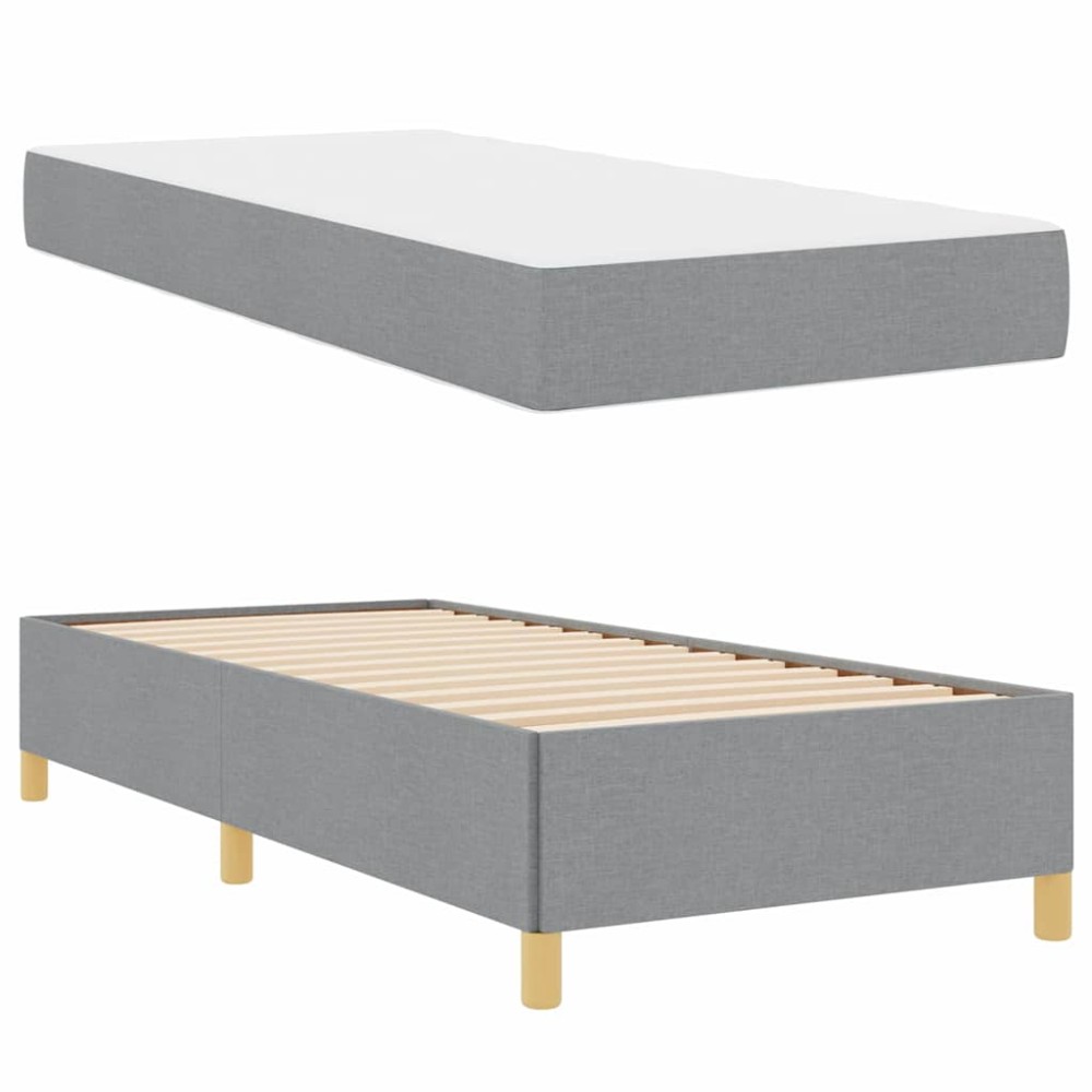 vidaXL Pat cu arcuri Gri deschis și Maro și Alb 80 x 200 cm țesătură