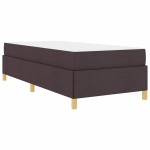 vidaXL Pat cu arcuri Maro și Alb și Maro închis 80 x 200 cm țesătură vidaXL Pat cu arcuri Maro și Alb și Maro închis 80 x 200 cm țesătură