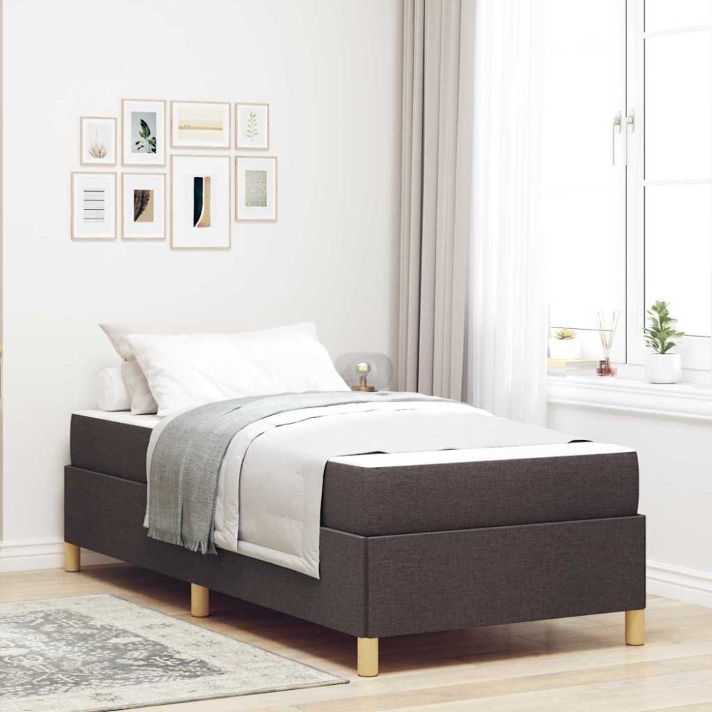 vidaXL Pat cu arcuri Maro și Alb și Maro închis 80 x 200 cm țesătură