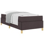 vidaXL Pat cu arcuri Maro și Alb și Maro închis 80 x 200 cm țesătură vidaXL Pat cu arcuri Maro și Alb și Maro închis 80 x 200 cm țesătură