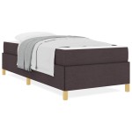 vidaXL Pat cu arcuri Maro și Alb și Maro închis 80 x 200 cm țesătură vidaXL Pat cu arcuri Maro și Alb și Maro închis 80 x 200 cm țesătură