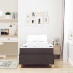 vidaXL Pat cu arcuri Maro și Alb și Maro închis 80 x 200 cm țesătură vidaXL Pat cu arcuri Maro și Alb și Maro închis 80 x 200 cm țesătură