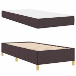vidaXL Pat cu arcuri Maro și Alb și Maro închis 80 x 200 cm țesătură vidaXL Pat cu arcuri Maro și Alb și Maro închis 80 x 200 cm țesătură