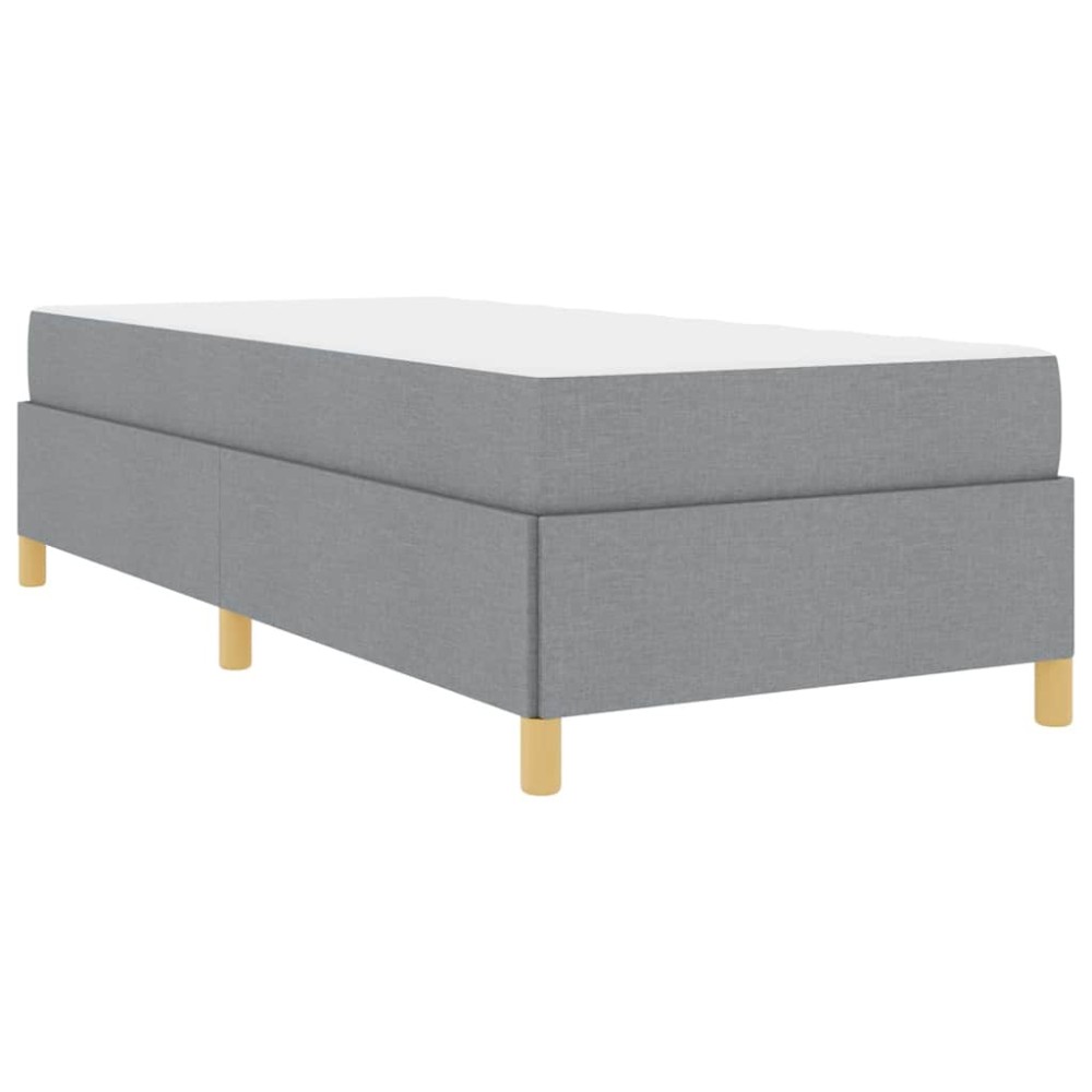 vidaXL Pat cu arcuri Gri deschis și alb și gri deschis 90 x 190 cm