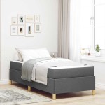 vidaXL Pat cu arcuri Gri închis și Alb și Gri închis 90 x 200 cm vidaXL Pat cu arcuri Gri închis și Alb și Gri închis 90 x 200 cm
