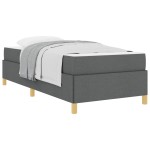 vidaXL Pat cu arcuri Gri închis și Alb și Gri închis 90 x 200 cm vidaXL Pat cu arcuri Gri închis și Alb și Gri închis 90 x 200 cm